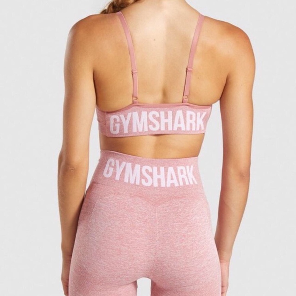 Gymshark Pink White Flex Strappy Bra